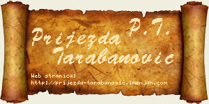 Prijezda Tarabanović vizit kartica